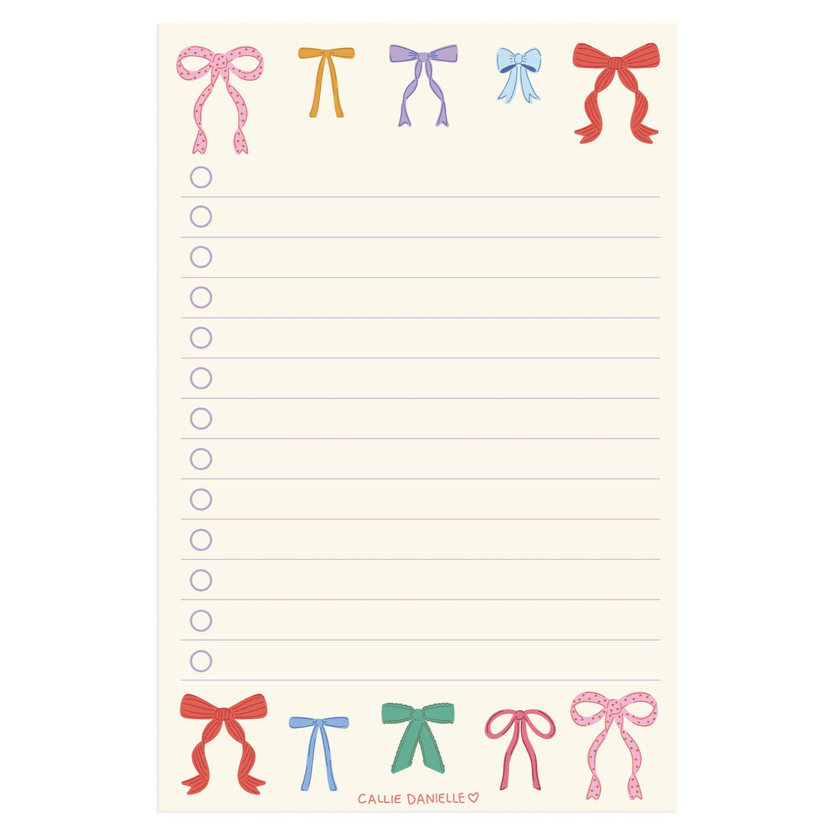 Coquette Bows To Do List Notepad