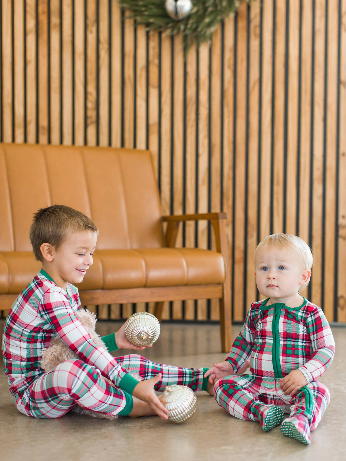 Baby Boys Dashing Dreams Plaid Modal Footed One Piece Pajama