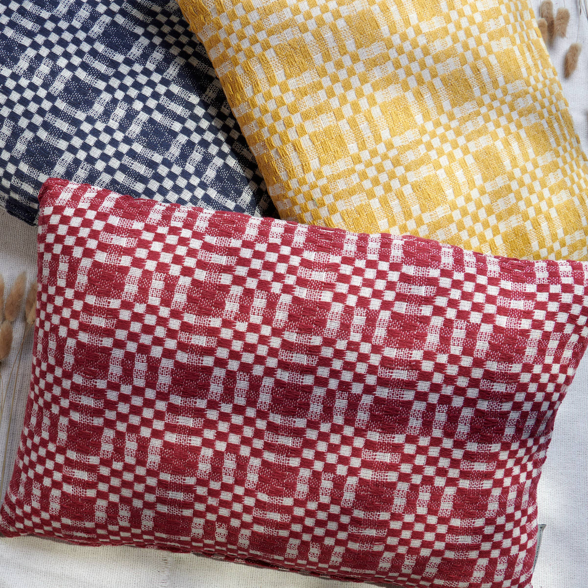 Gold Check Pillow