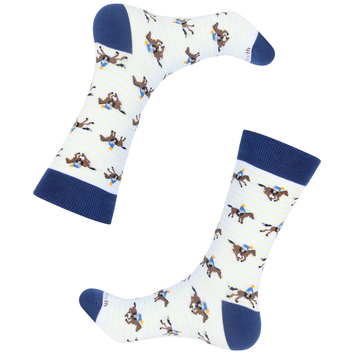 Navy/Yellow Striped Horse Racing Sock
