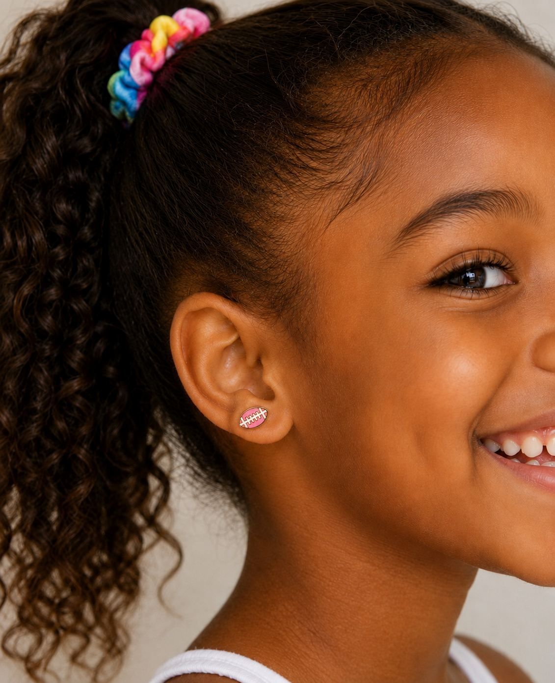 Football Enamel Flat Back Kids Earrings