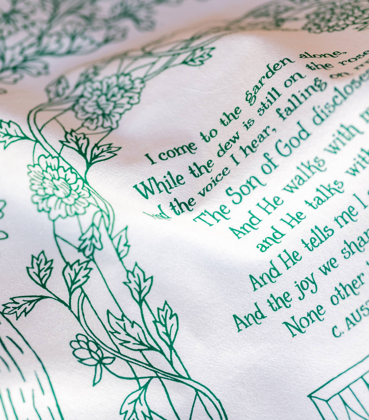 In The Garden Gospel Song Hymn Tea Towel – 24"x20"