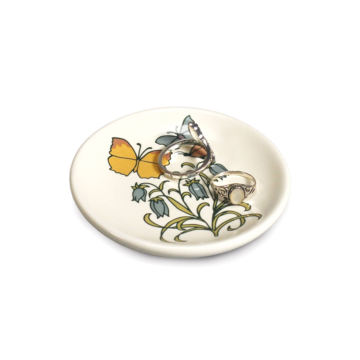 Trinket Key Ring Dish Voysey Botanical Garden Butterfly