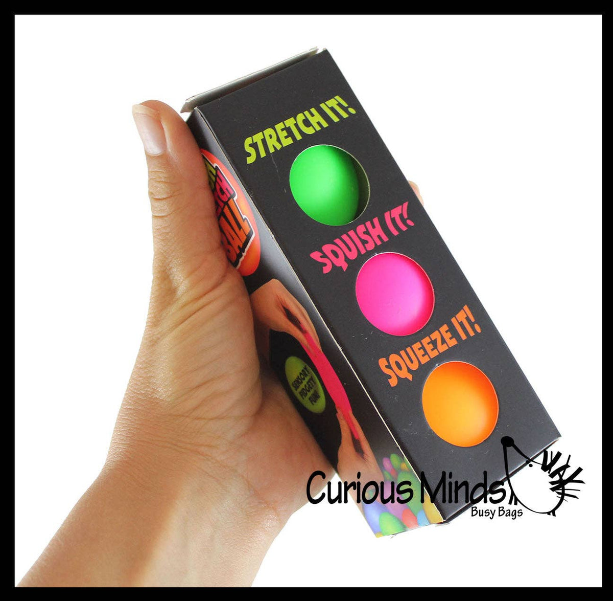 1 Box of 3 Soft Doh Filled 2" Stress Ball - Squishy Gooey