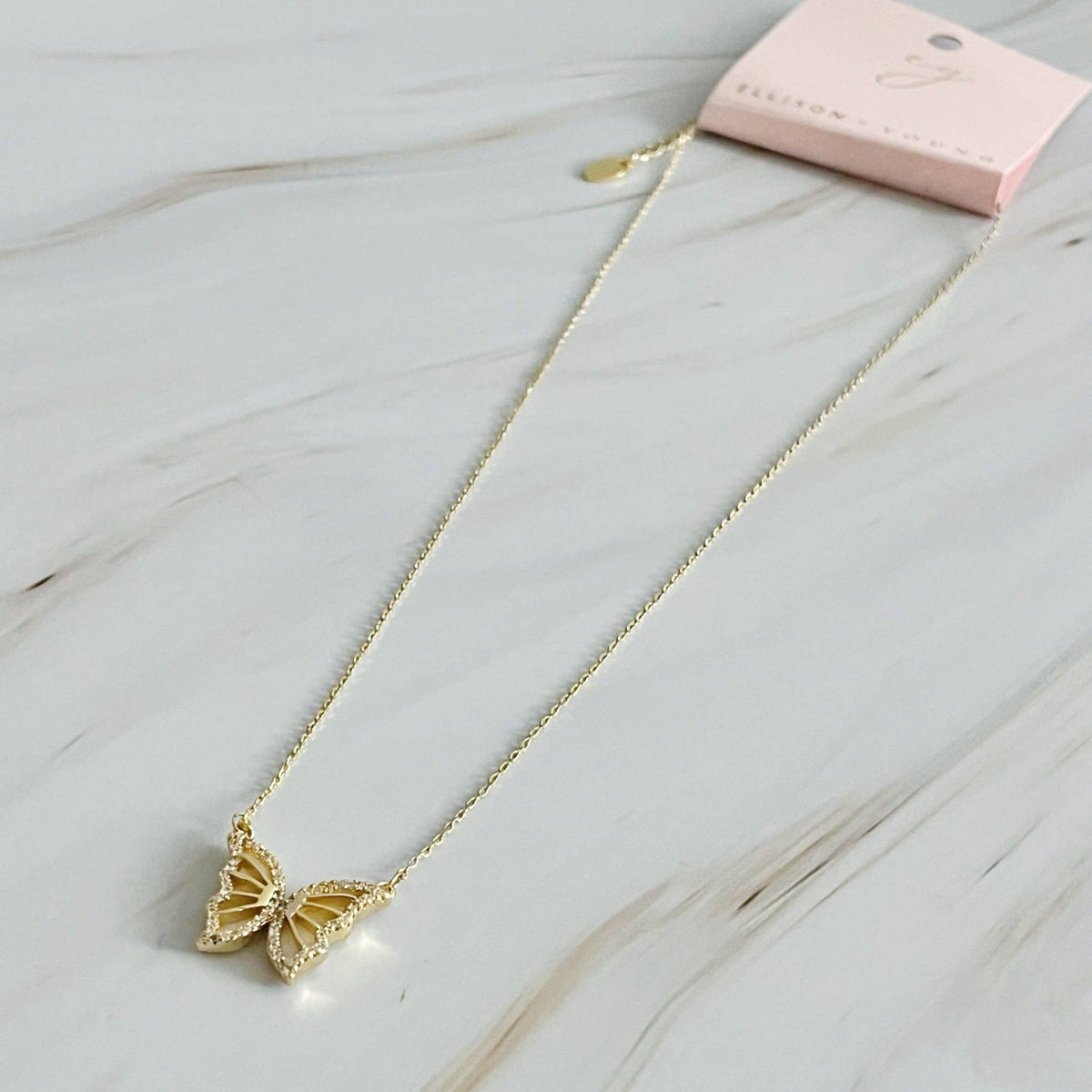 Vintage Glam Reversible Butterfly Necklace