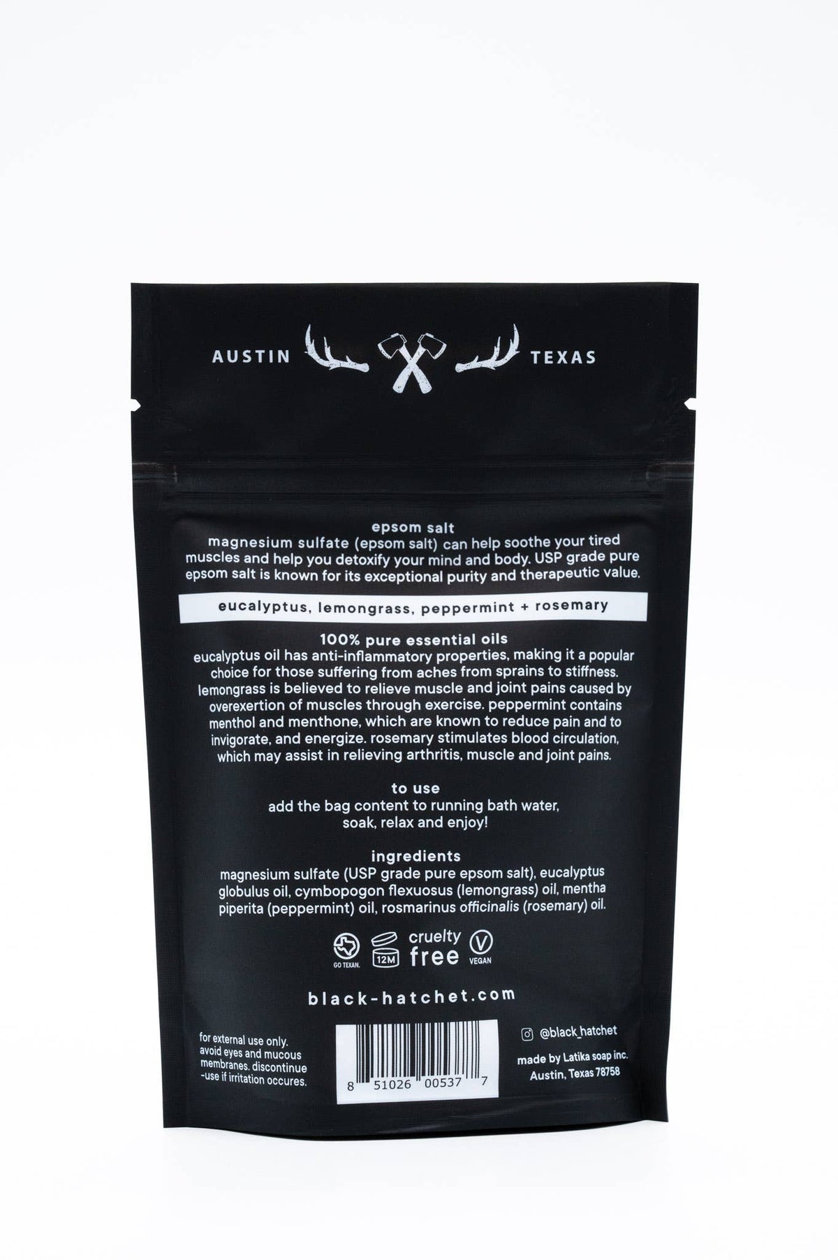 Black Hatchet Muscle Bath Salt ⚫ Gift for Men