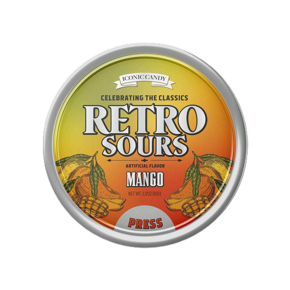 Retro Sours Mango, 2.12oz Tin