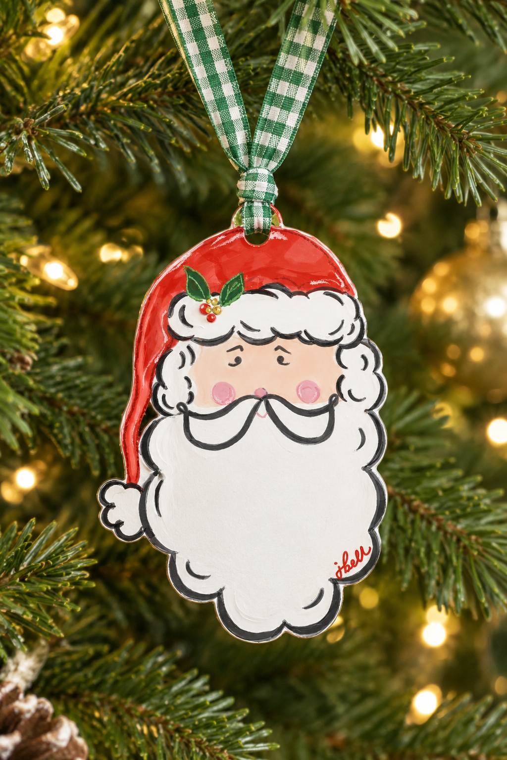 Watercolor Santa Acrylic Ornament