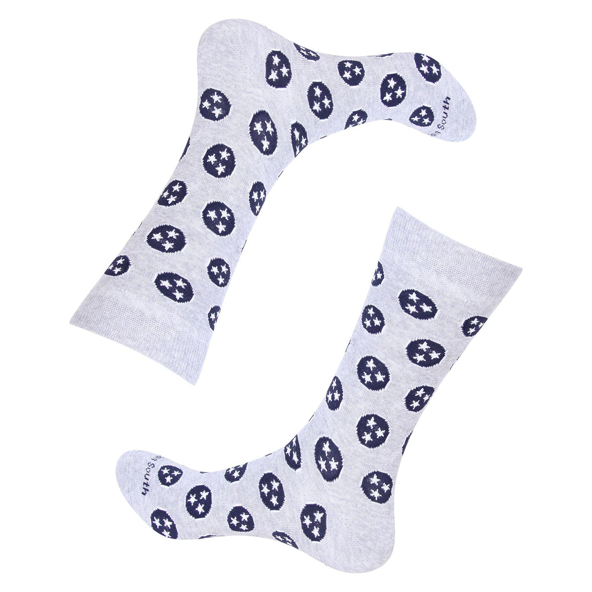 Grey/Navy Tennessee Tri Star Socks