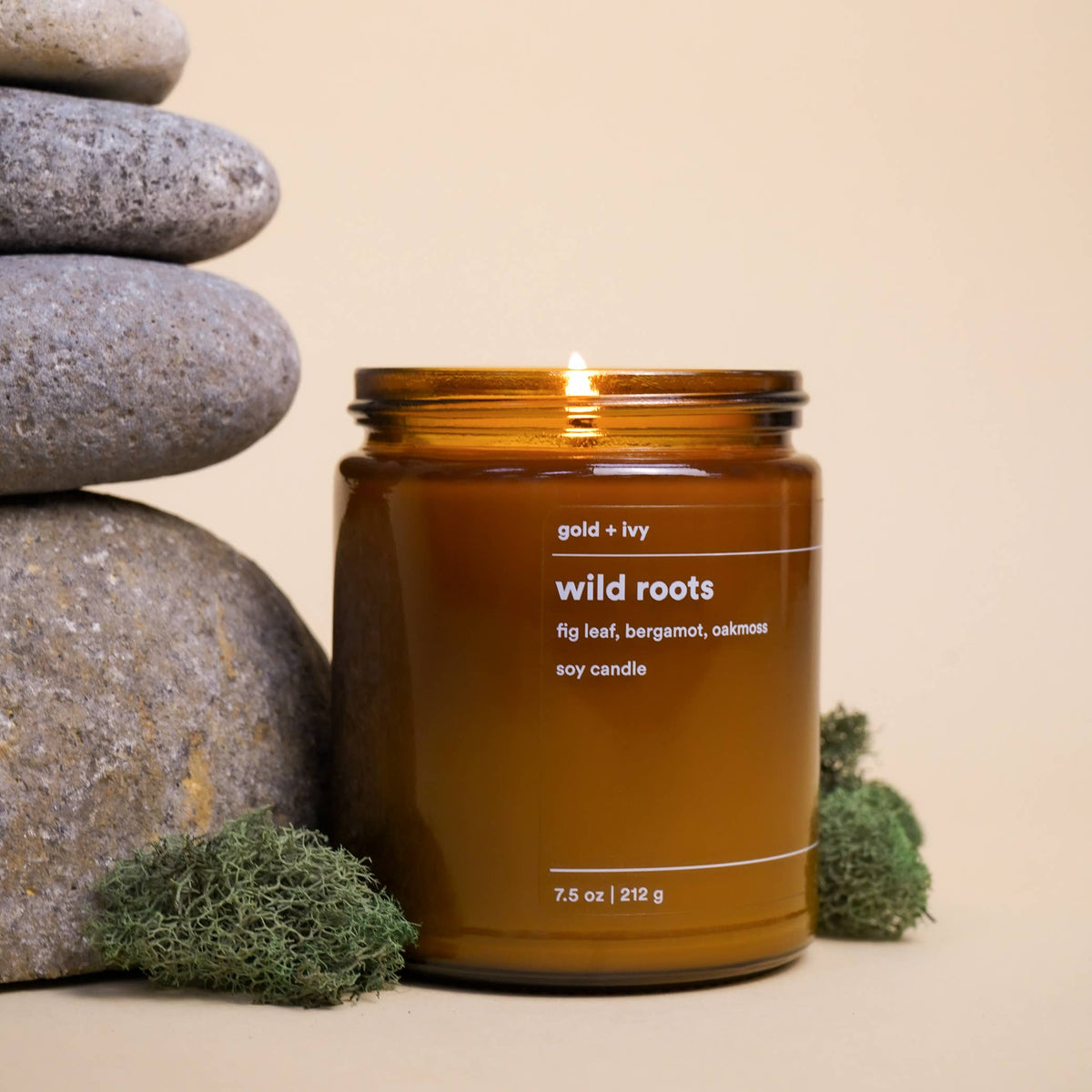 Wild roots soy candle - fig leaf, bergamot, oakmoss