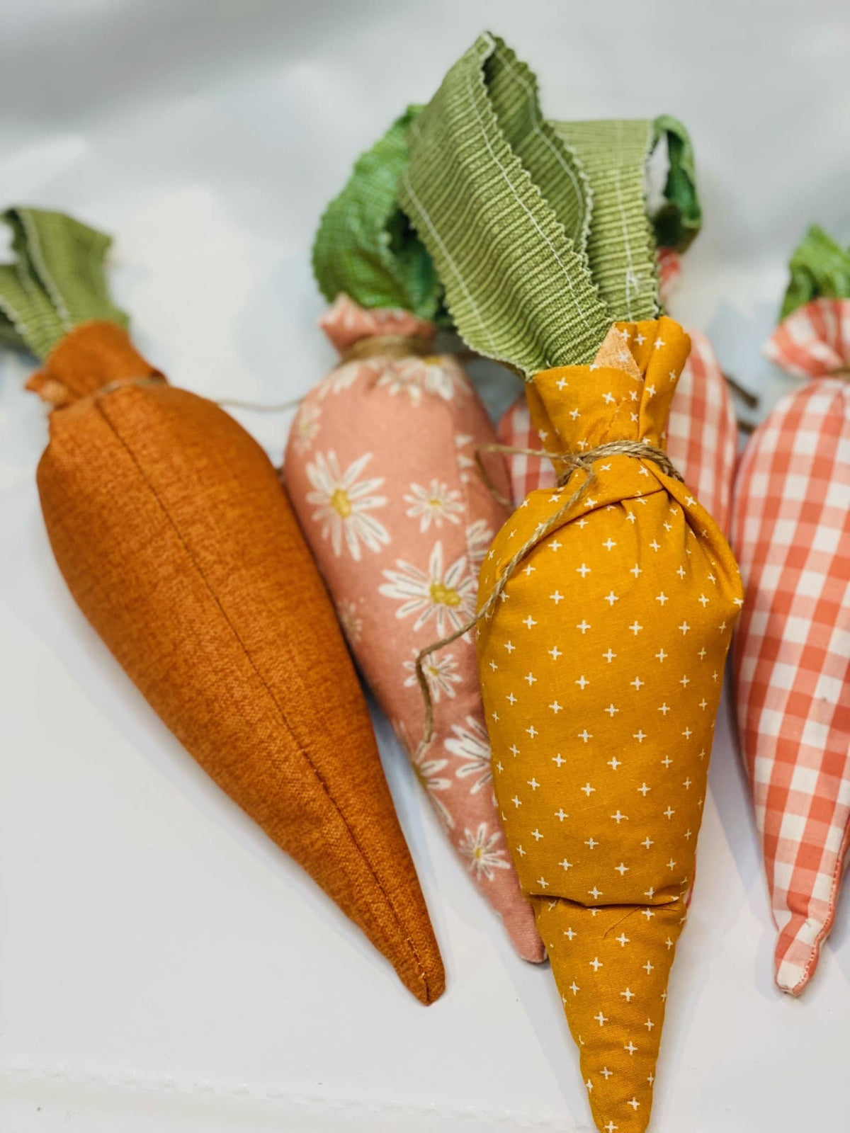 Handmade Large Fabric Carrots - 10 Inch Decorative