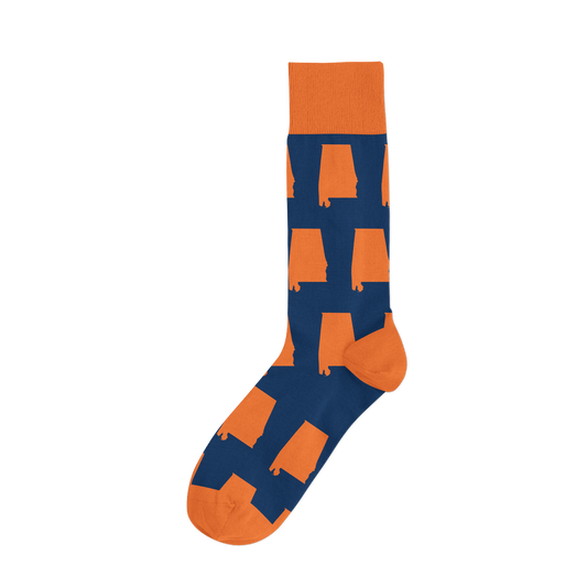 Auburn AL Navy/Orange Sock
