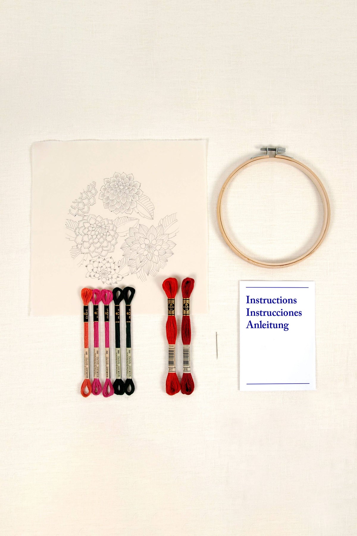 DMC Designer Embroidery Kit - Dahlias, TB198S