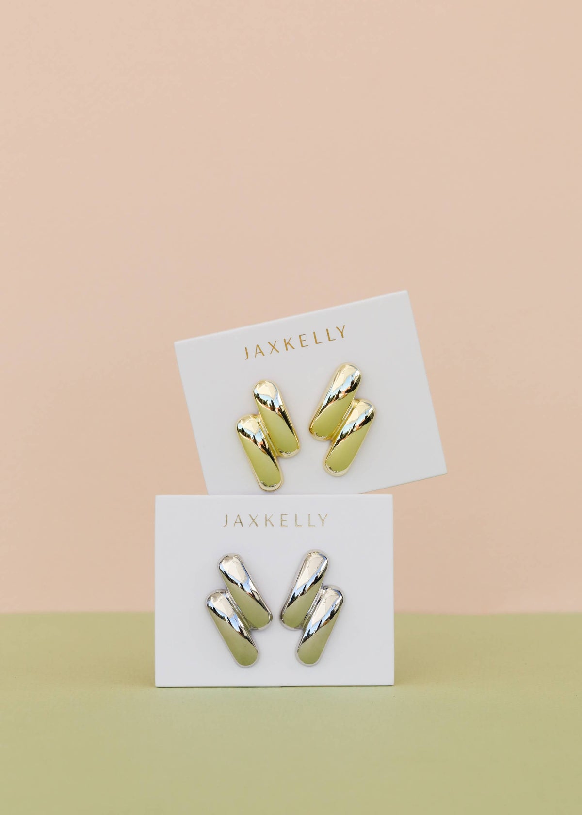 Silver Double Bold Bar Earring