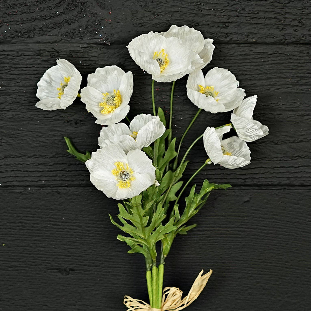 35355- 16inL Wrinkle Poppy Bush-Cream-