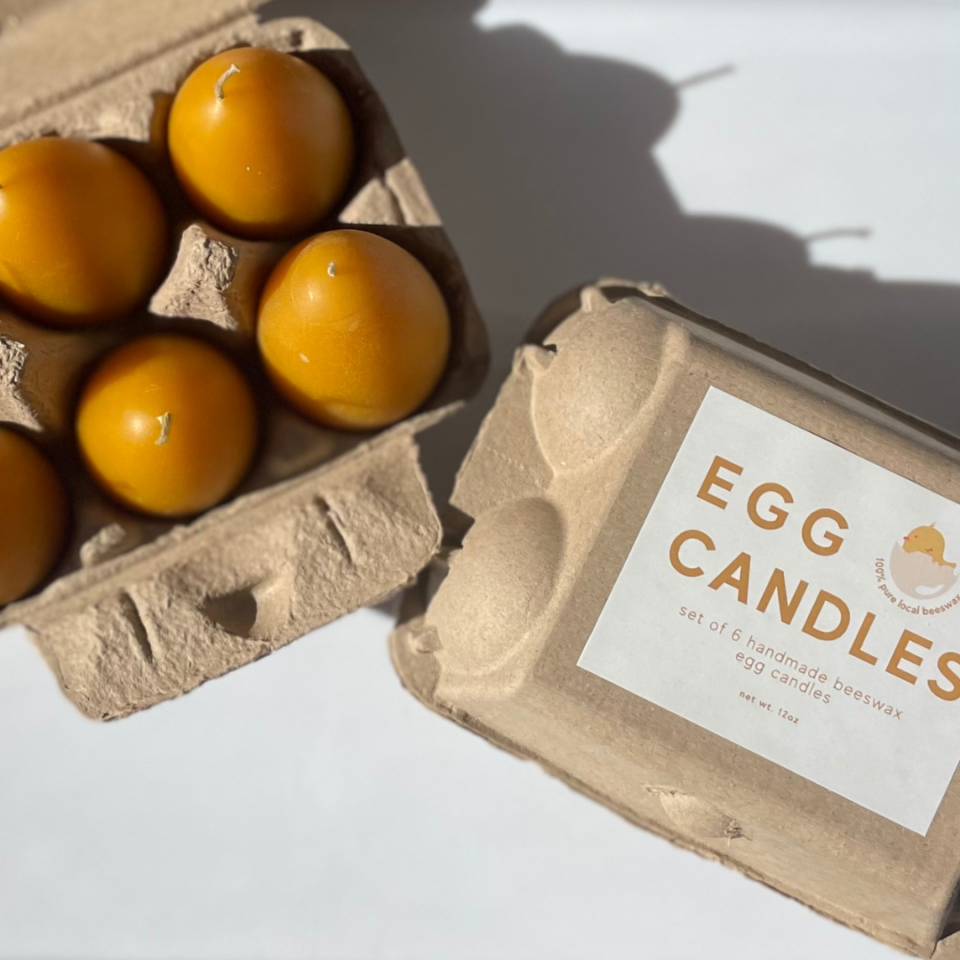 Beeswax Egg Candles