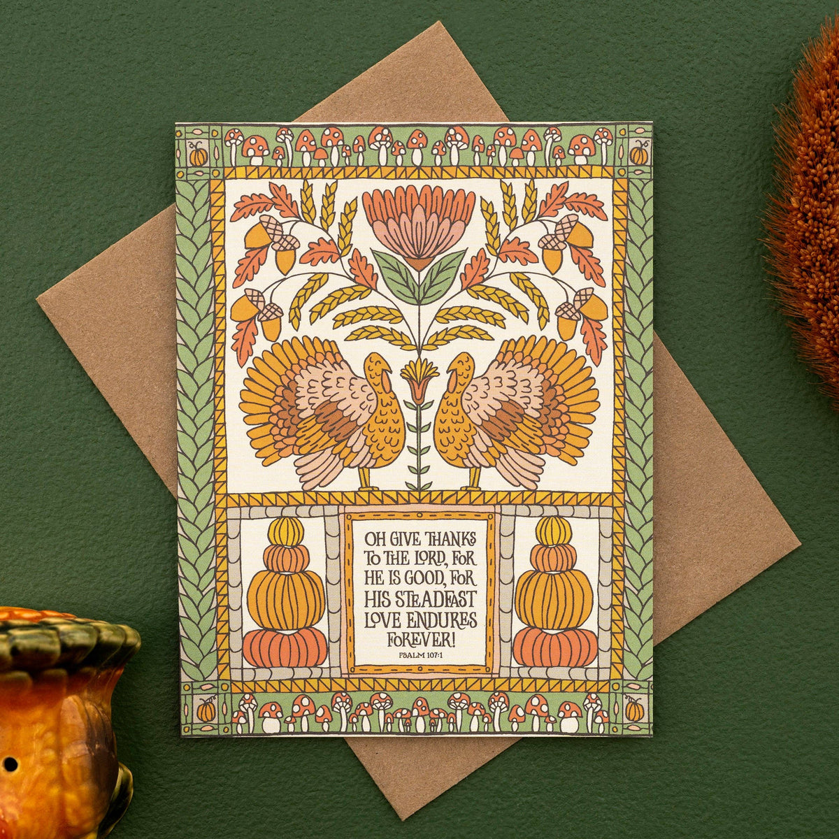 Oh Give Thanks Thanksgiving Greeting Card