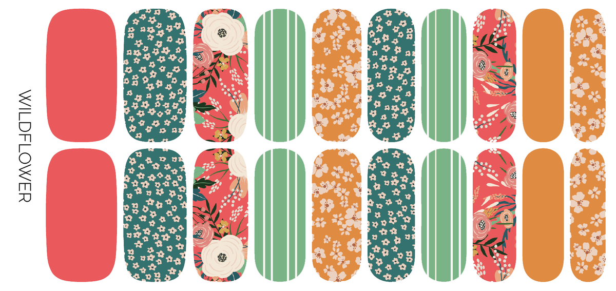Wildflower | Colorful Summer Florals Nail Wrap Set