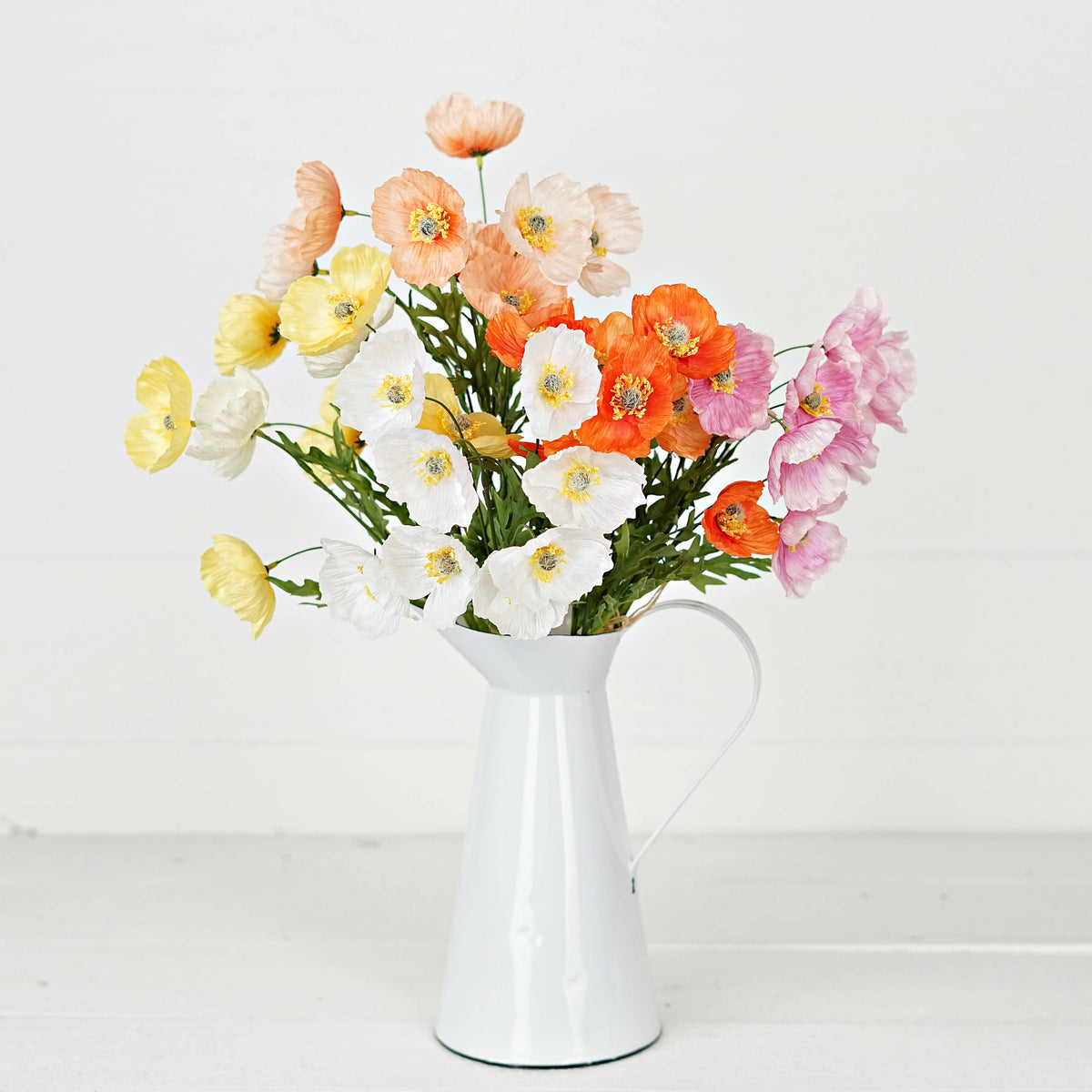 35351- 16inL Wrinkle Poppy Bush-Peach-