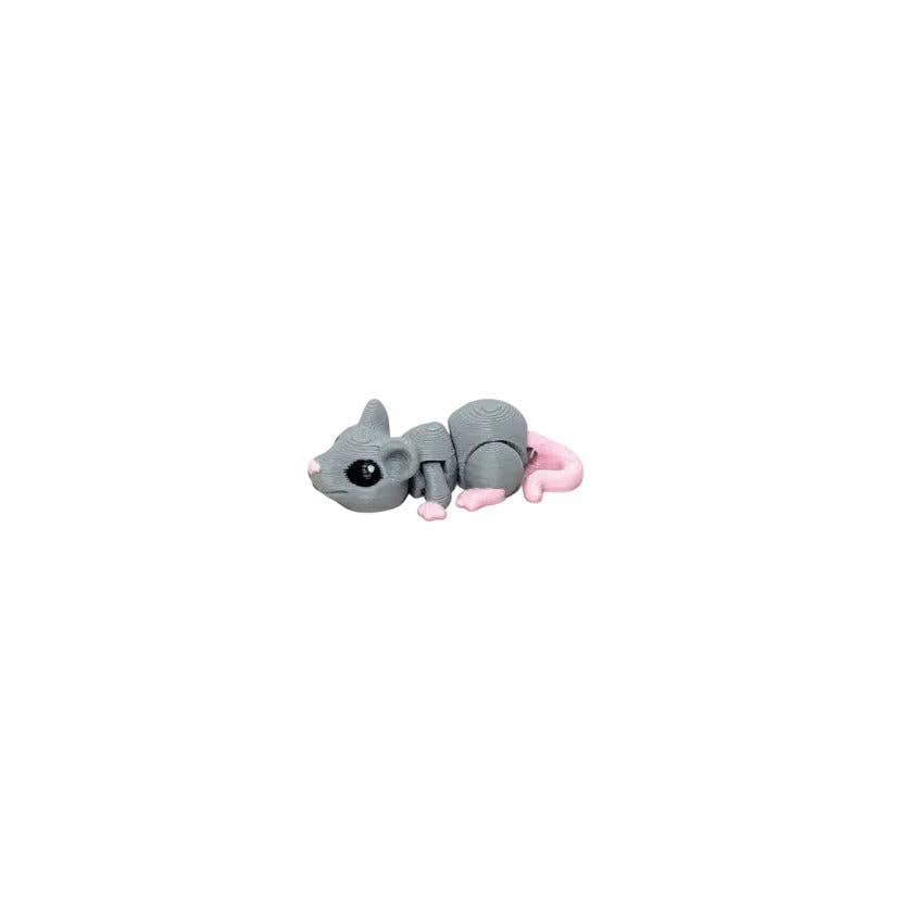 Rat (Grey) • Halloween • Mini 3D Printed Articulated Animal • Flexi Animals • Pocket Pets • Pocket Pals • Desk Pets*
