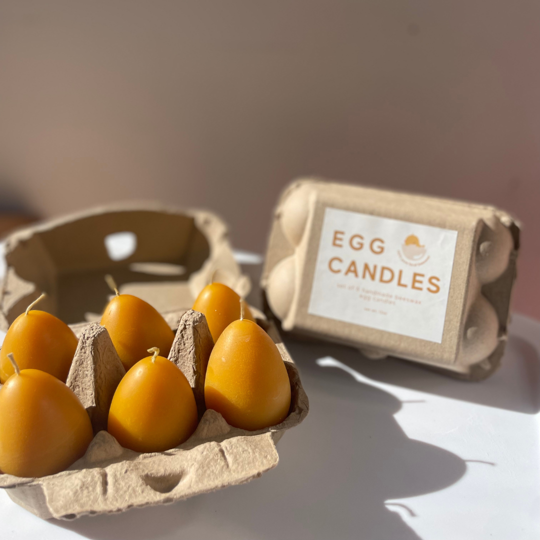 Beeswax Egg Candles