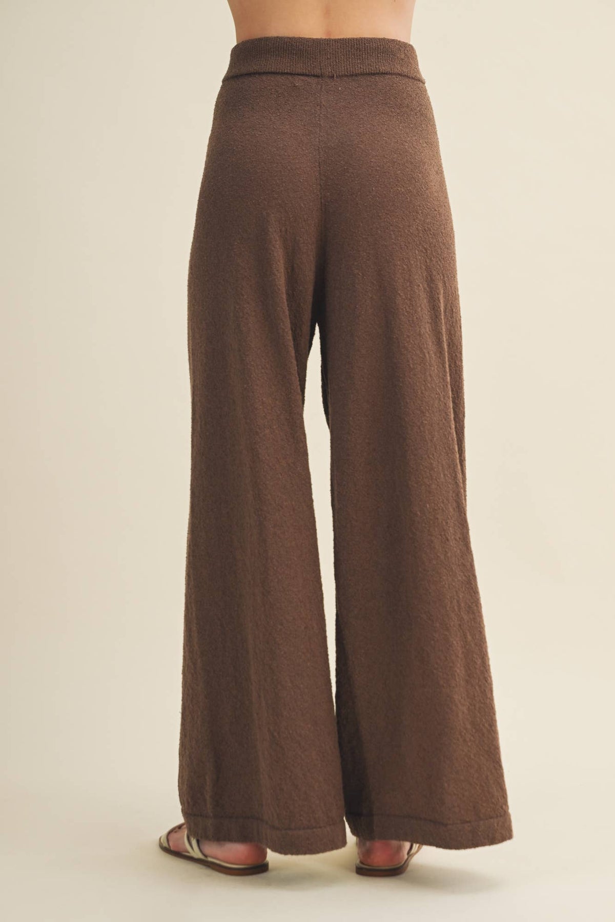 Plush Bouclé Knit Wide-Leg Trousers