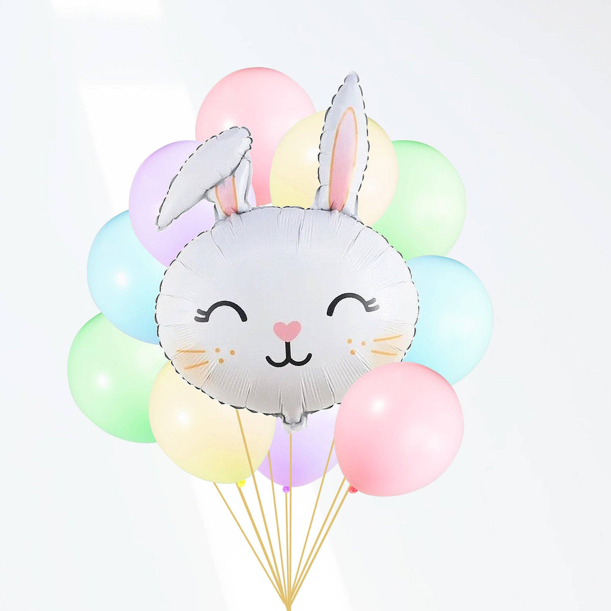 Cute Spring Bunny Pastel Balloon Bouquet (11 Pack)