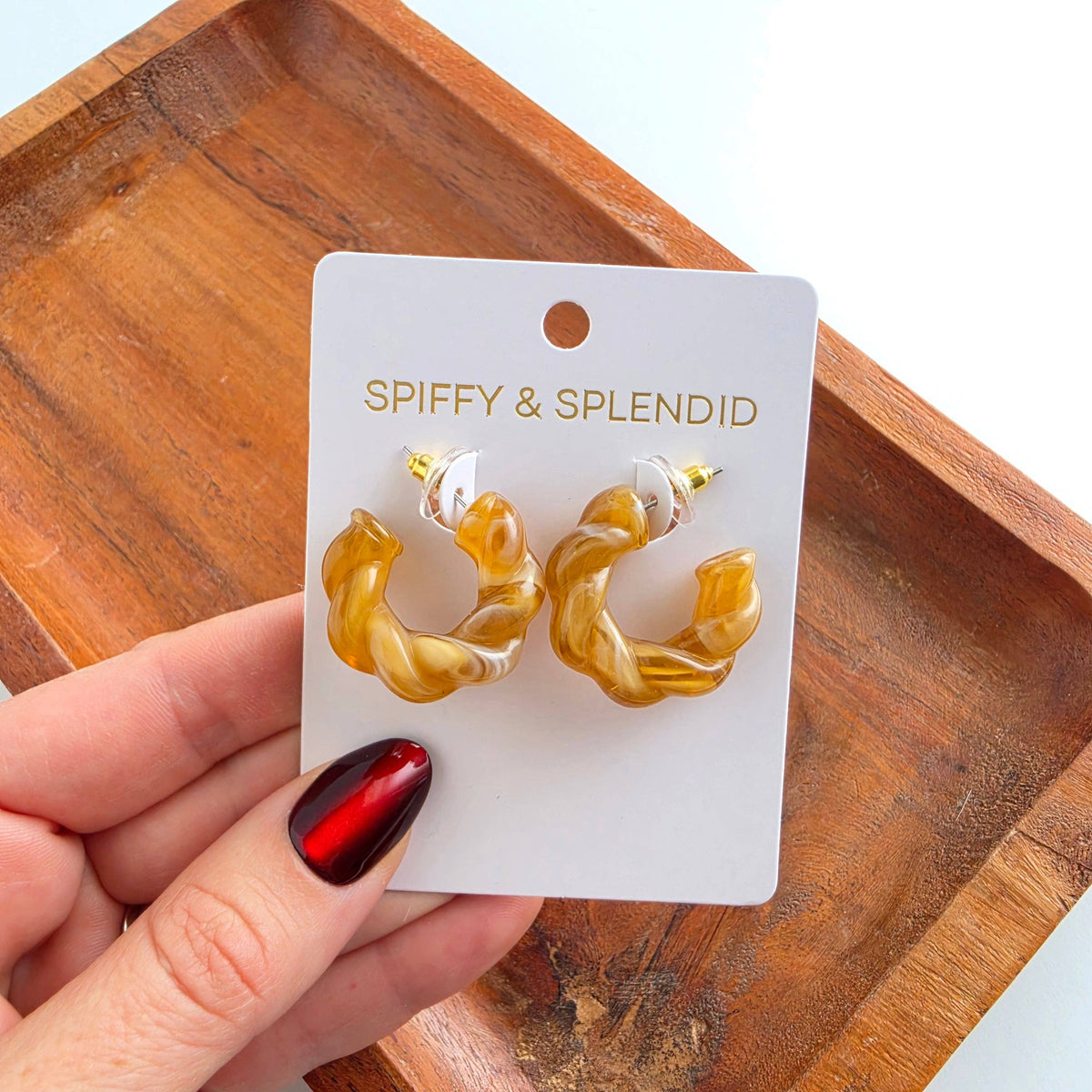Ramona Hoops - Caramel // Fall, Resin, Earrings, Jewelry
