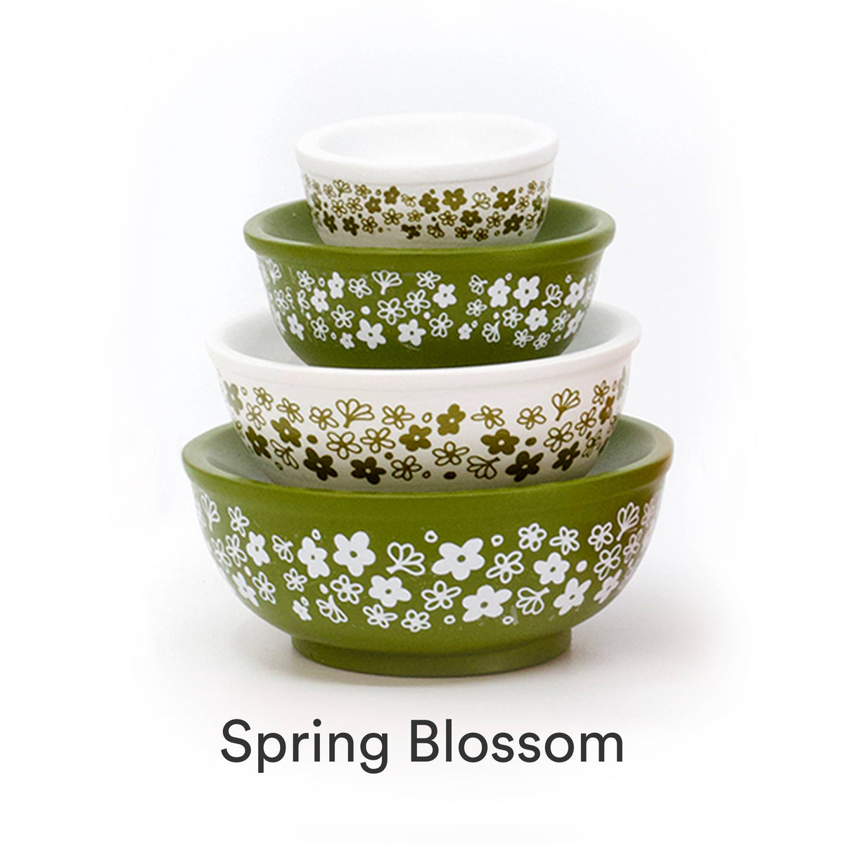 Mini Pyrex-Inspired Mixing Bowls Stackable Display Set