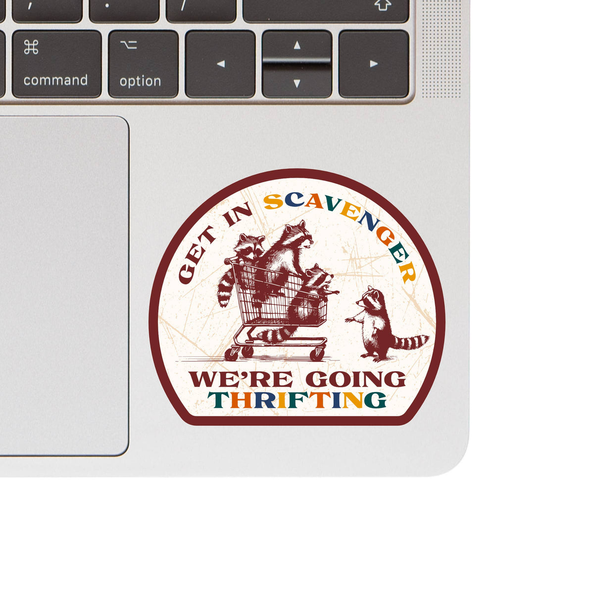 Cute Funny Thrift Shop Raccoon High Quality Vinyl Sticker