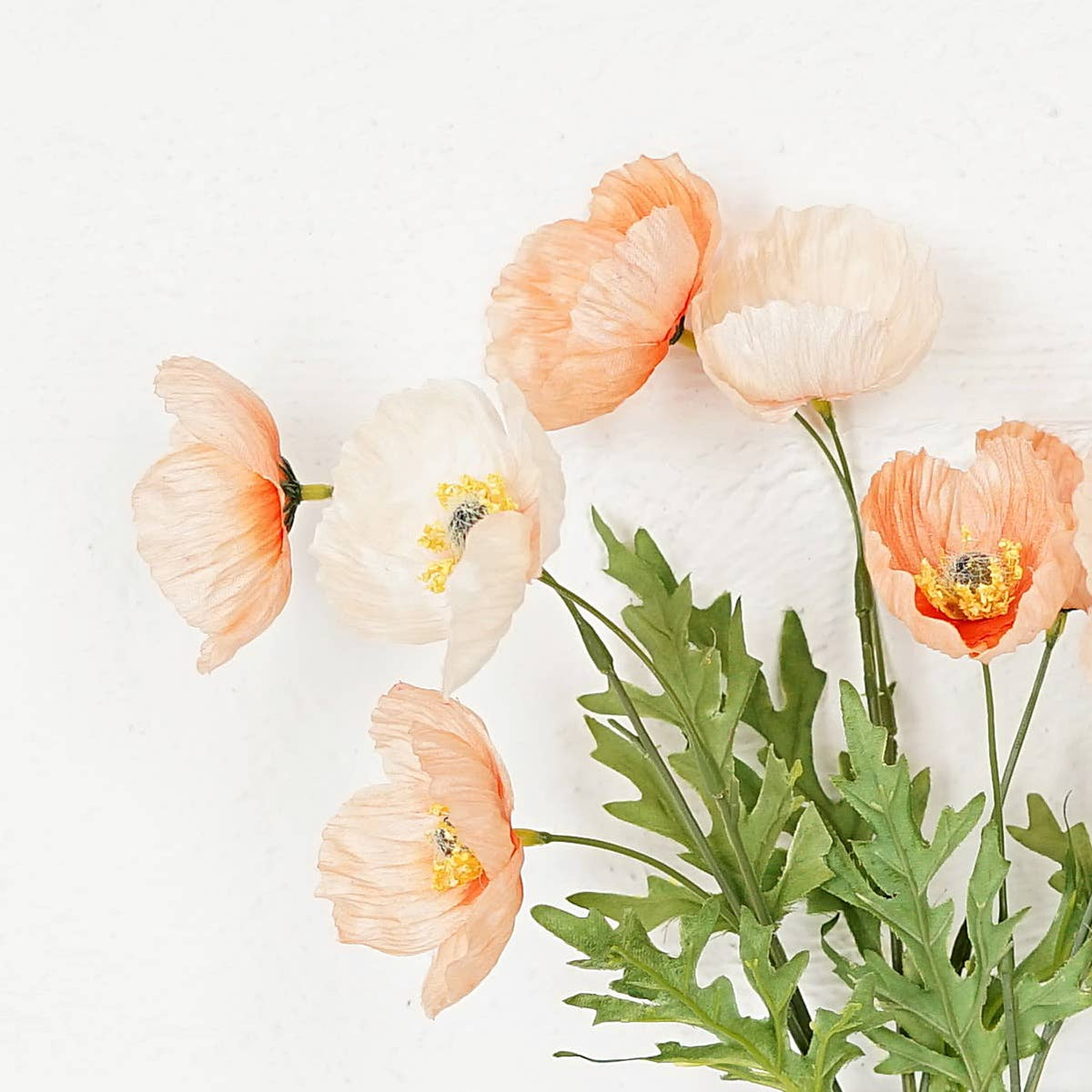35351- 16inL Wrinkle Poppy Bush-Peach-
