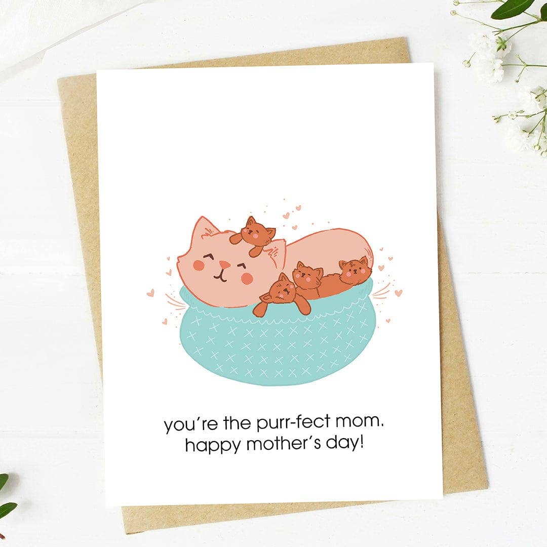 "You're the purr-fect mom" Mother's Day Cat Card
