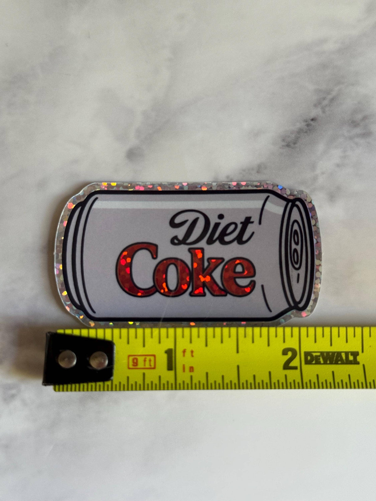 Diet Coke Can Glitter Sticker: Funny Waterproof Vi