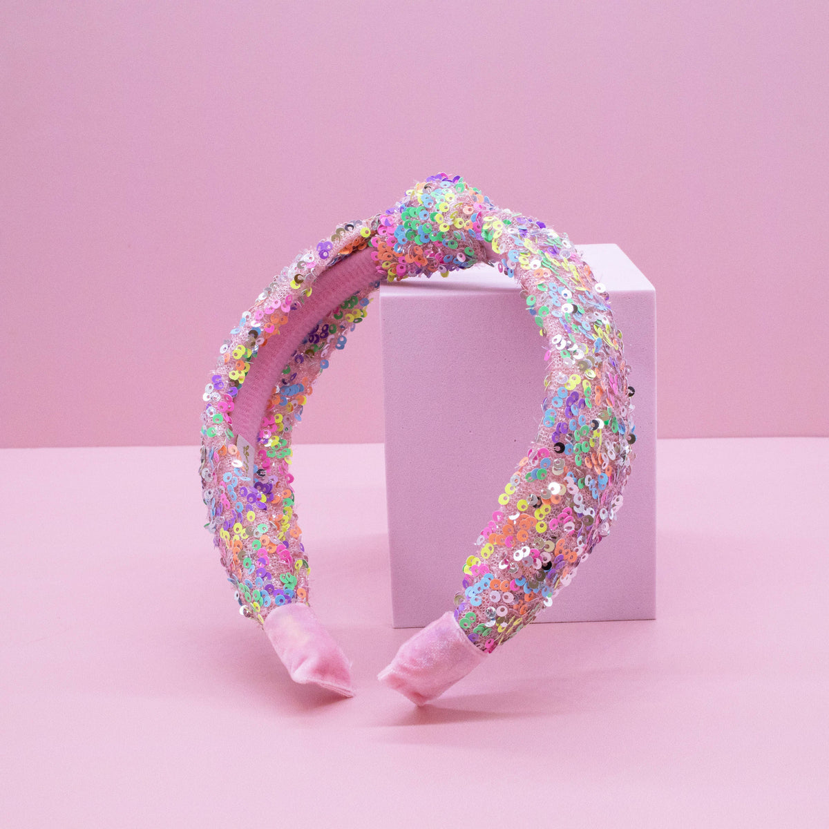 Kids Knot Headband - Rainbow Sequin Knotted Hair Accessories
