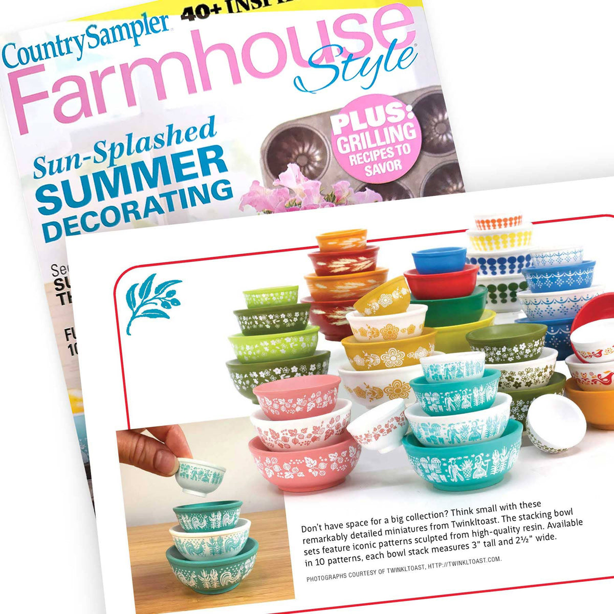 Mini Pyrex-Inspired Mixing Bowls Stackable Display Set