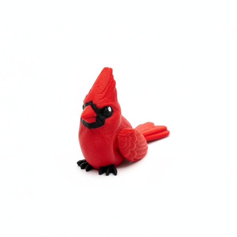 Cardinal (Red) • Bird • Mini 3D Printed Articulated Animal • Flexi Animals • Pocket Pets • Pocket Pals • Desk Pets*