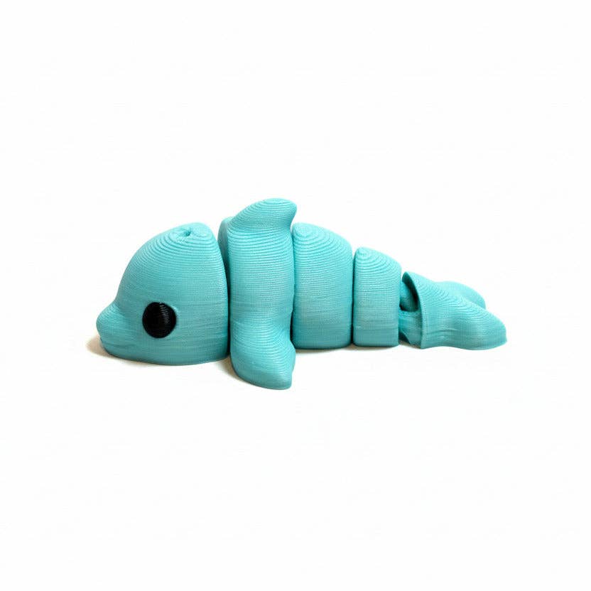 Dolphin (Blue) • Mini 3D Printed Articulated Animal • Flexi Animals • Pocket Pets • Pocket Pals • Desk Pets [#33]*