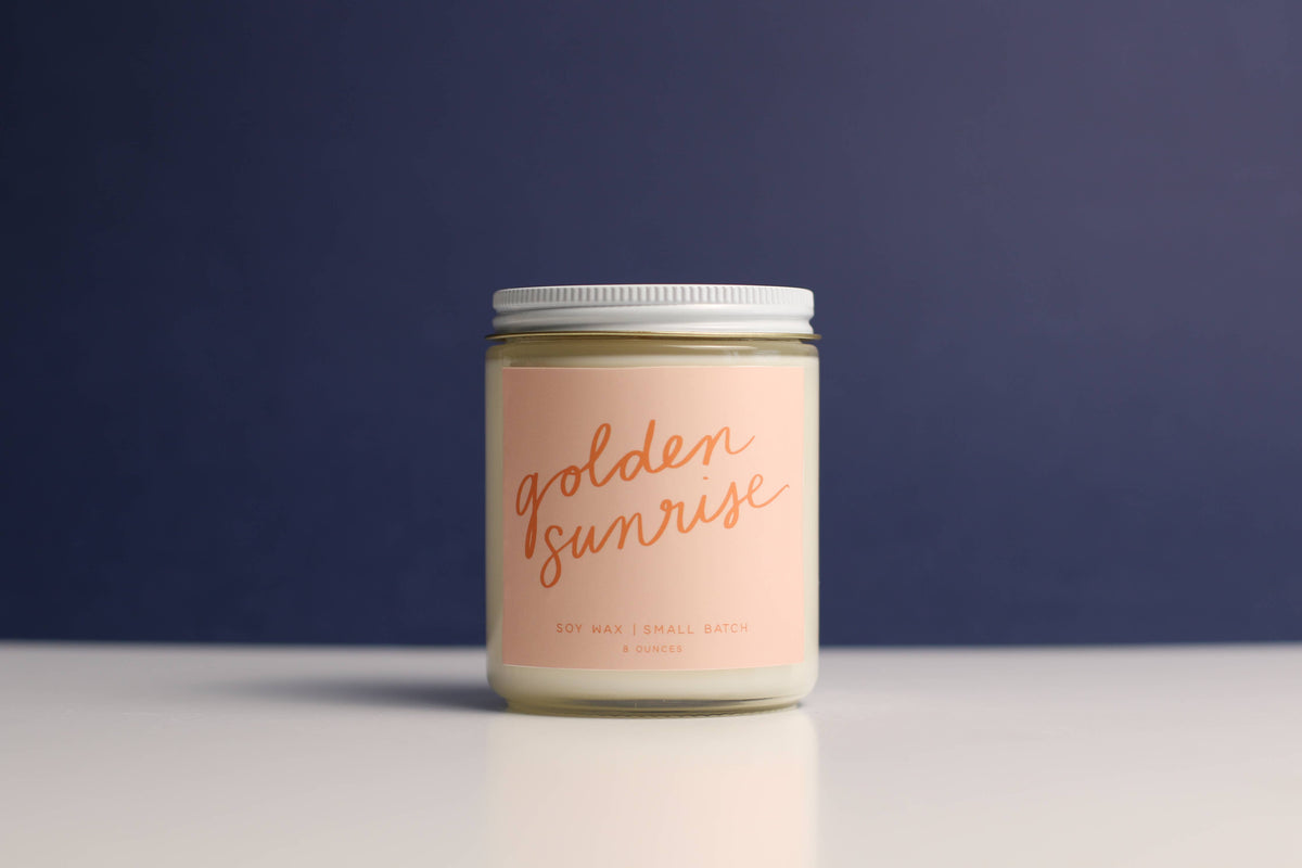 Golden Sunrise: 8 oz Soy Wax - Small Batch Candles