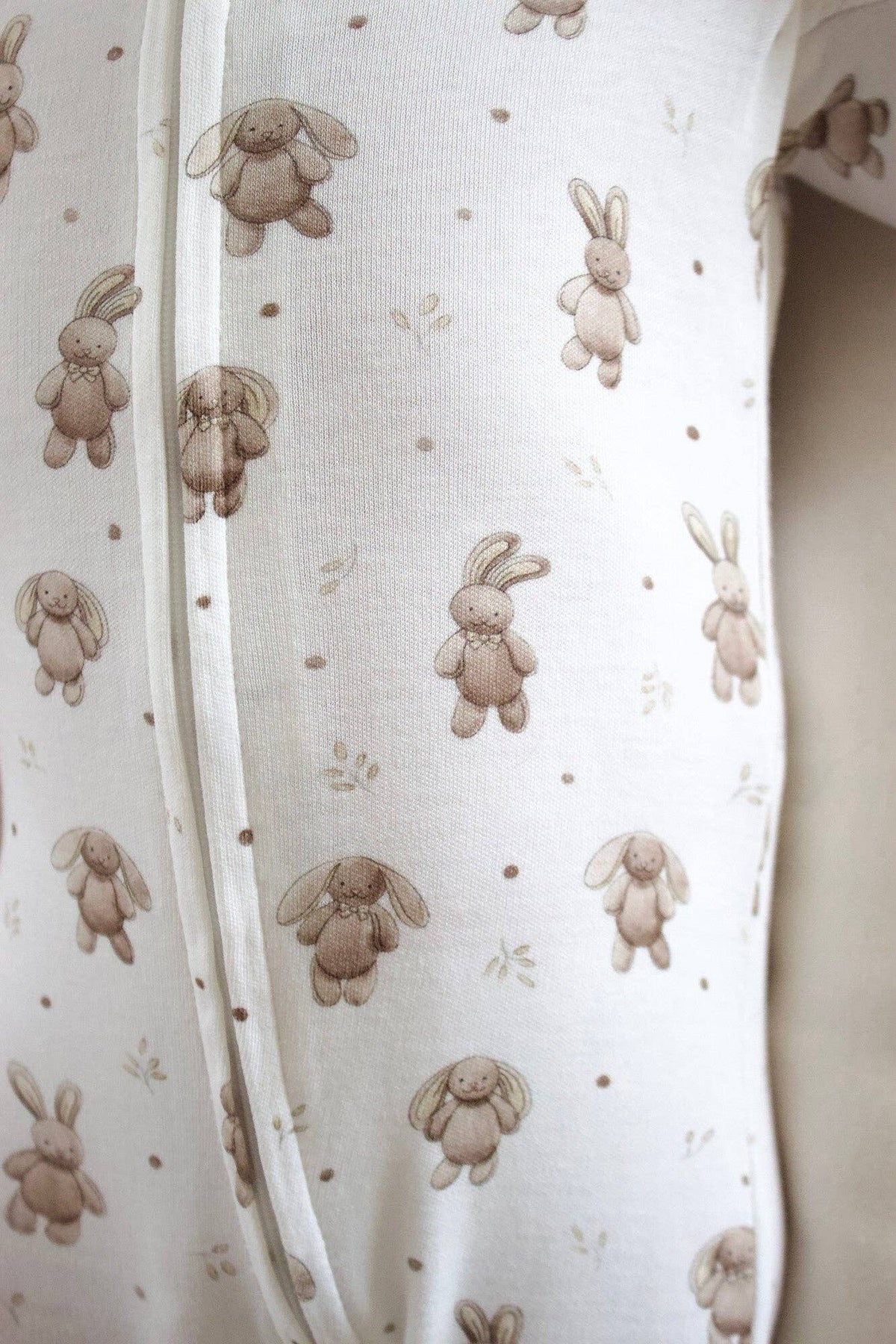 Organic 2-Way Zipper Footie in Bunny Shadow