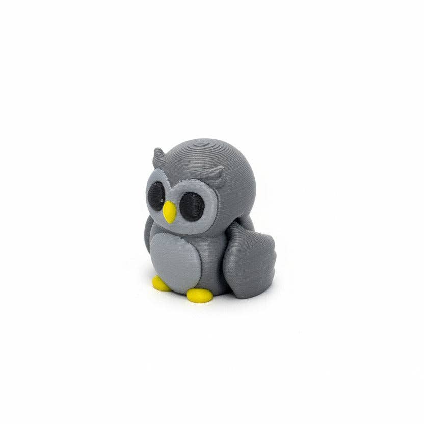 Owl (Grey) • Mini 3D Printed Articulated Animal • Flexi Animals • Pocket Pets • Pocket Pals • Desk Pets [2025]
