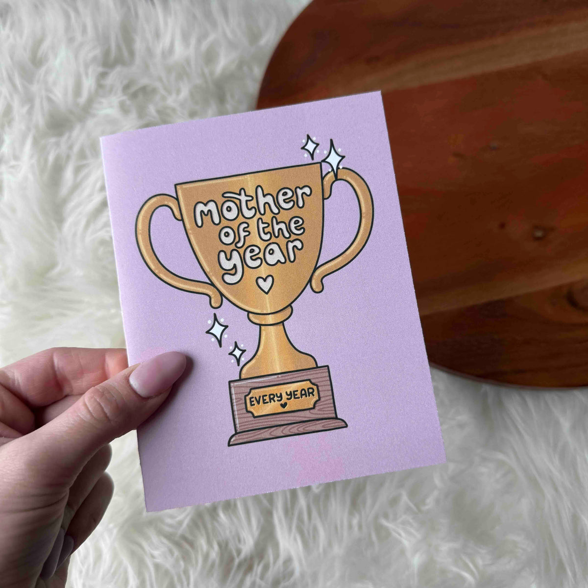 Mother of The Year Trophy Card