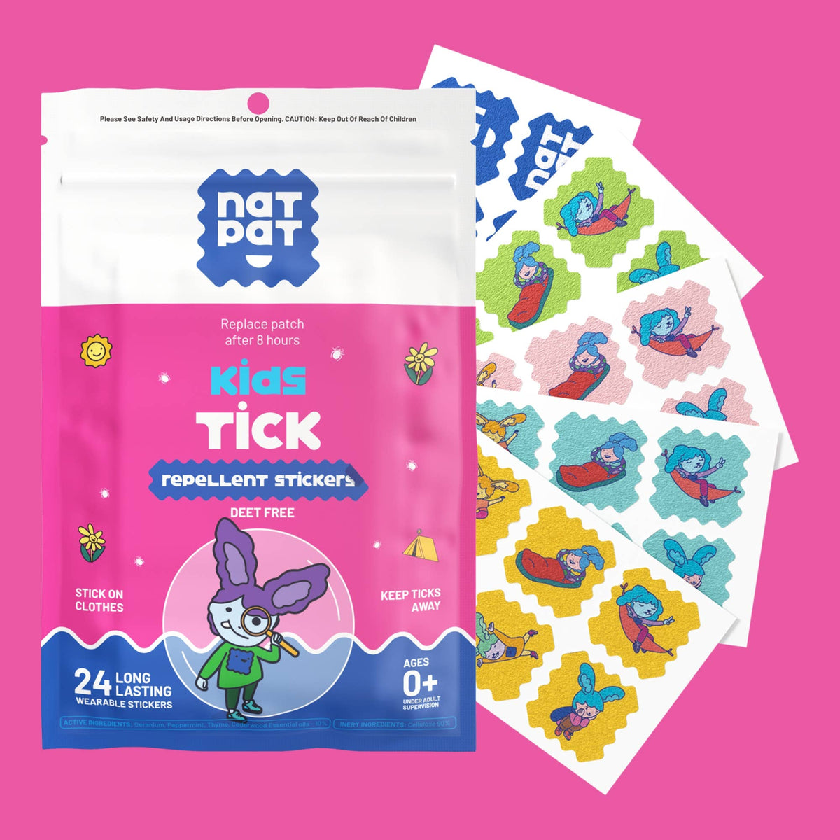 NATPAT Trailpatch - Tick Repellent Stickers for Kids
