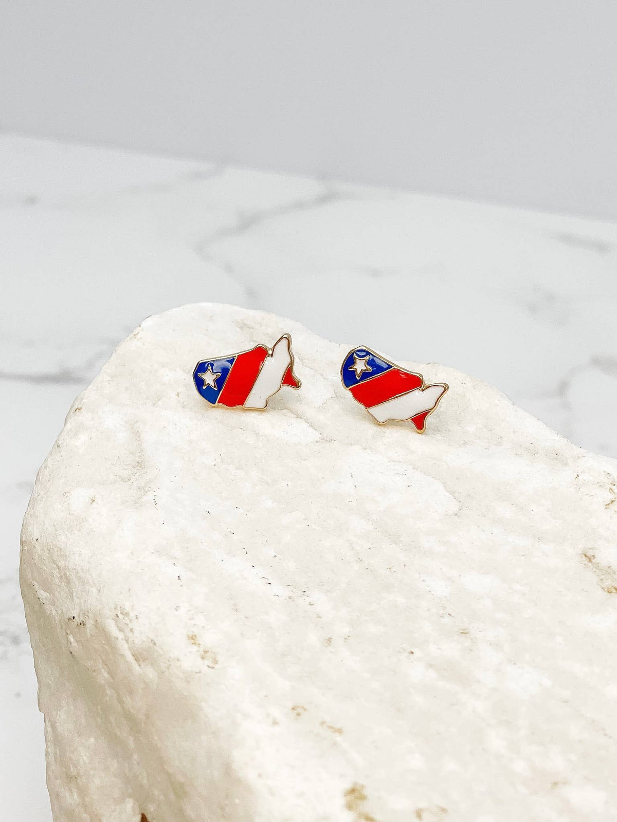 USA Enamel Stud Earrings