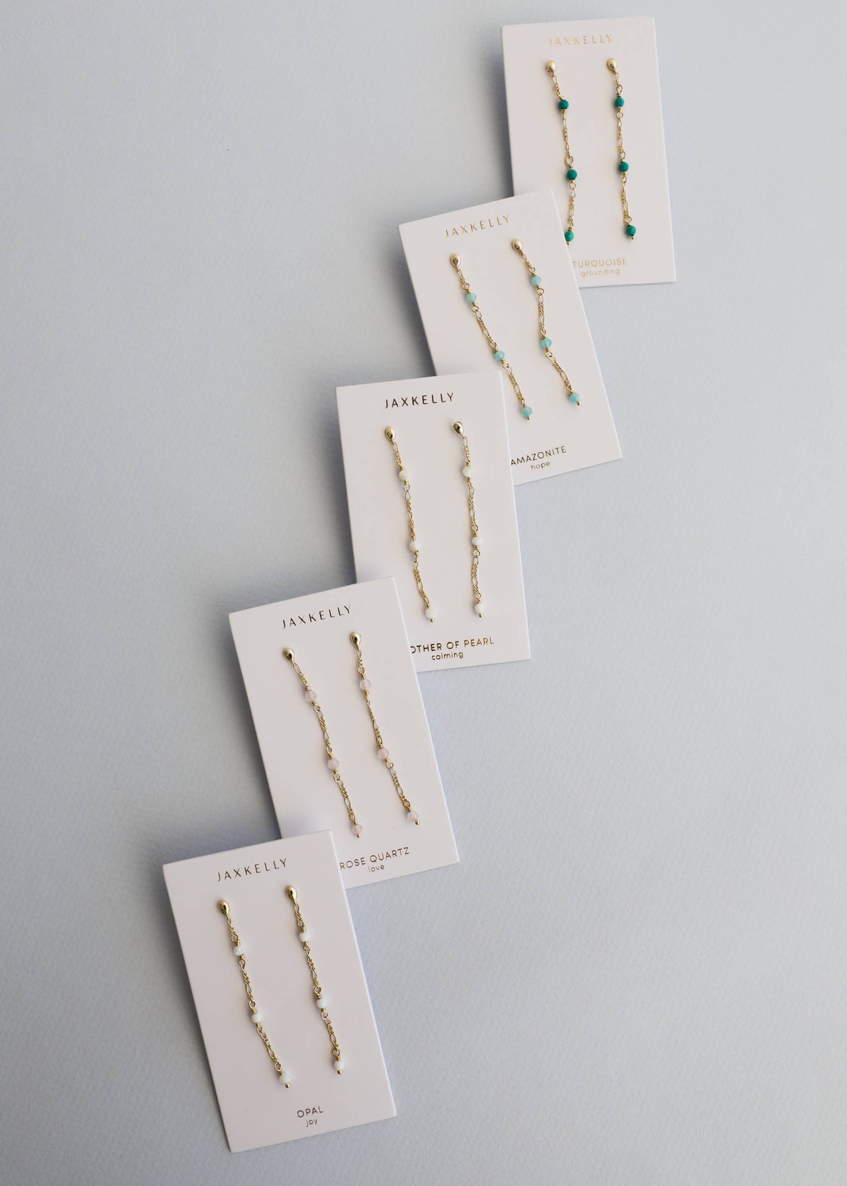 Gemstone Chain Drop Earring - Amazonite