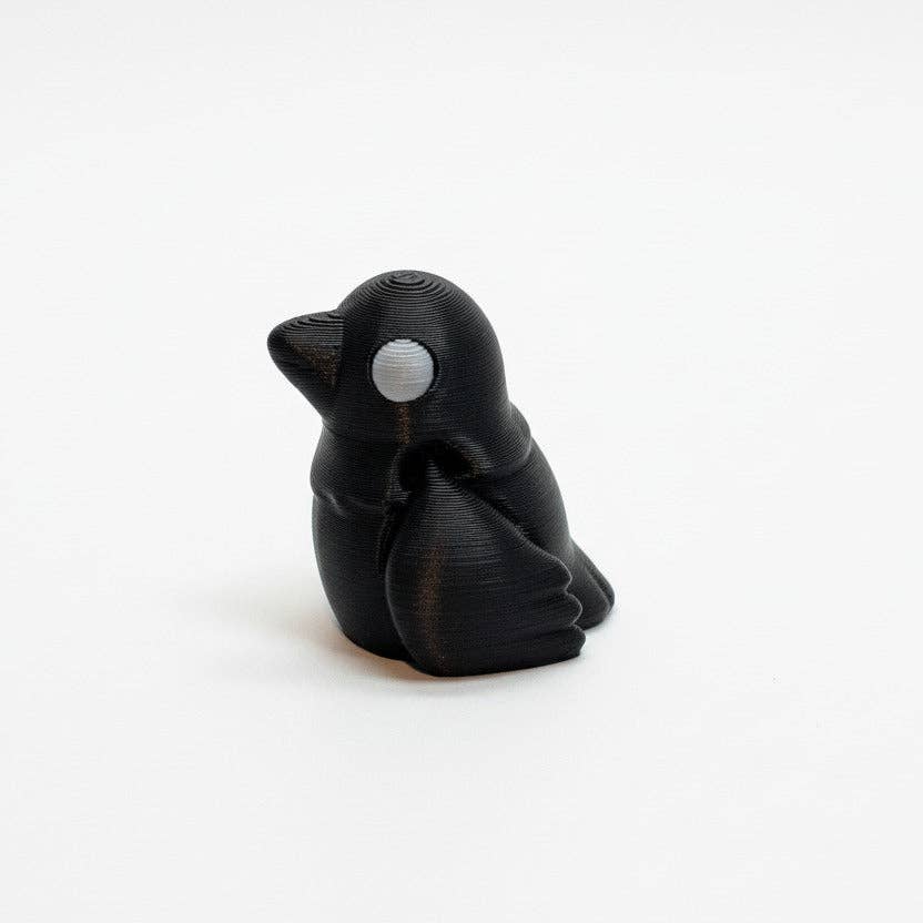 Bird (Black) Crow • Mini 3D Printed Articulated Animal • Flexi Animals • Pocket Pets • Pocket Pals • Desk Pets [#95]*