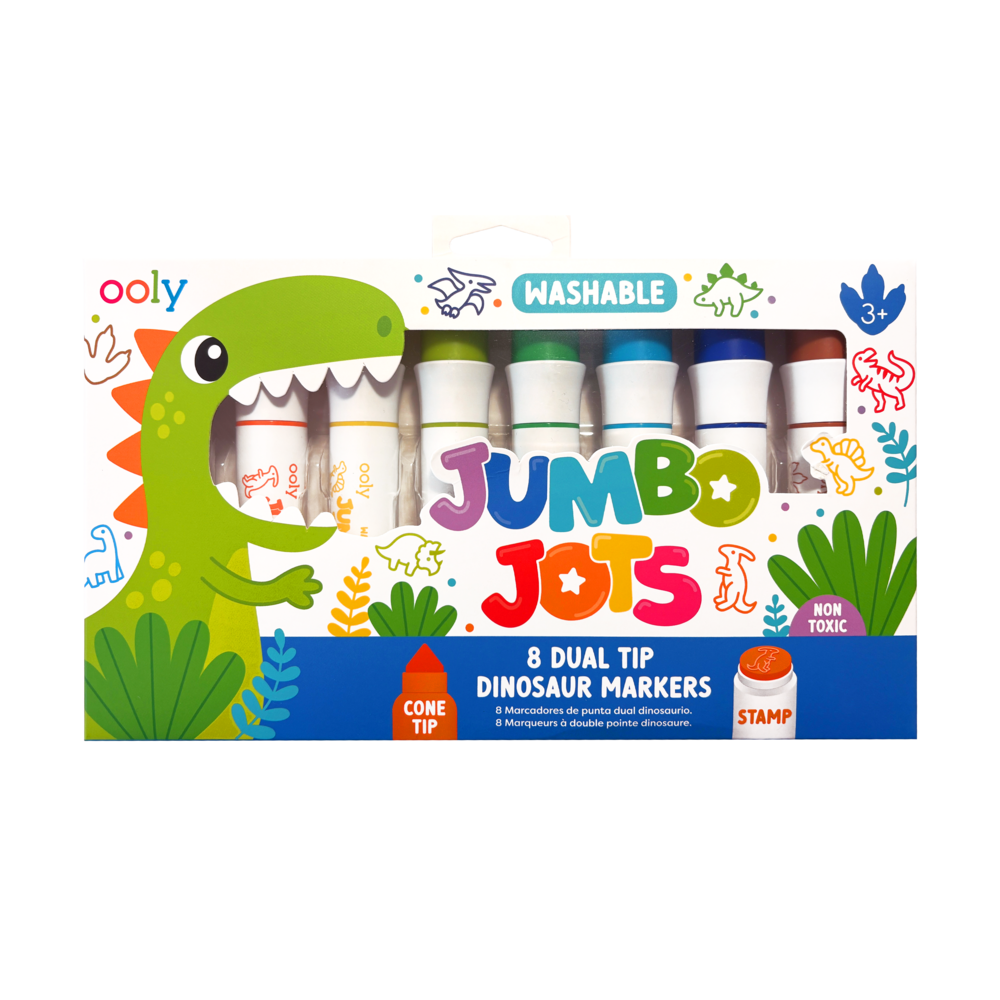 Jumbo Jots Dual Tip Dinosaur Stamp Markers