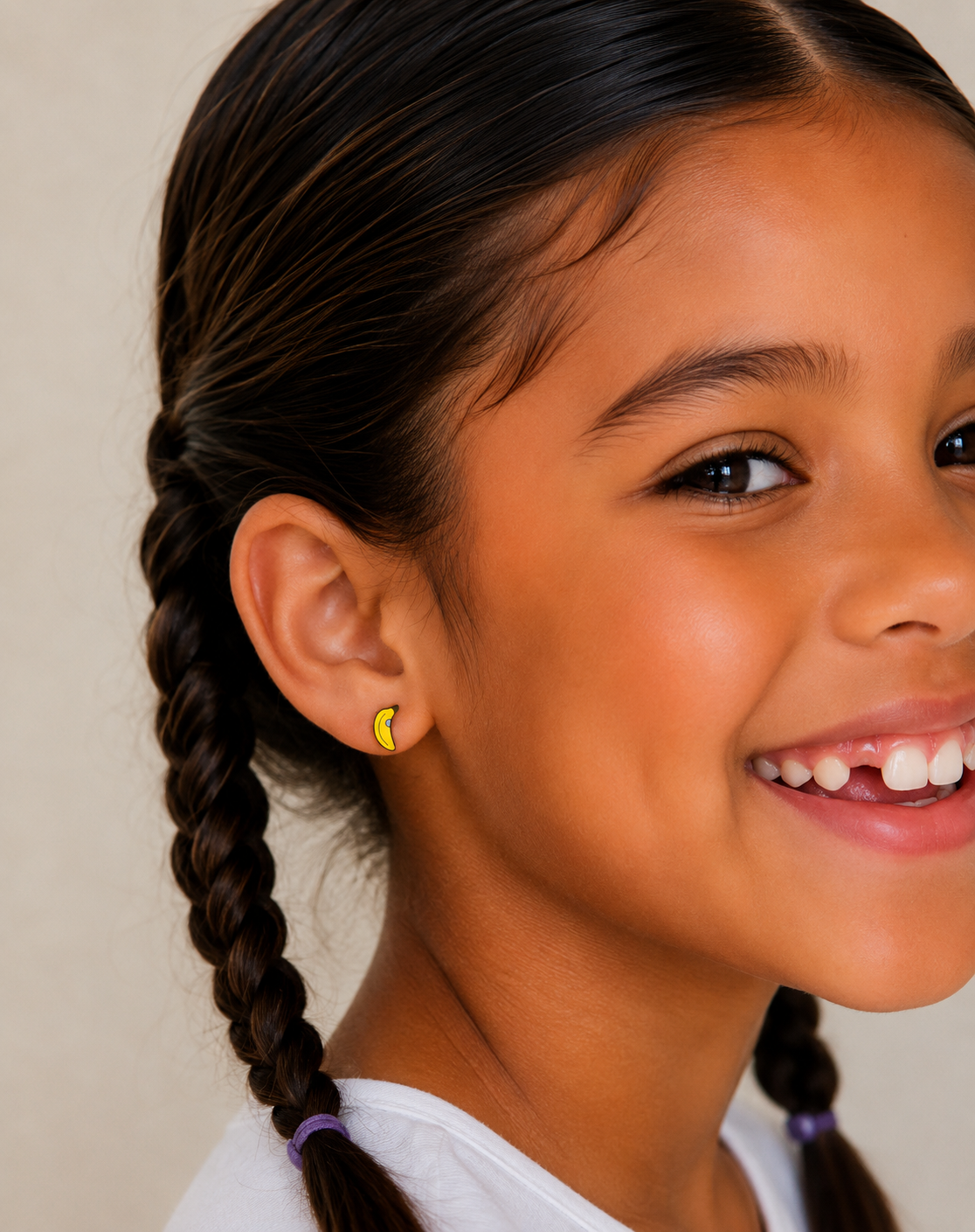 Banana Enamel Flat Back Kids Earrings