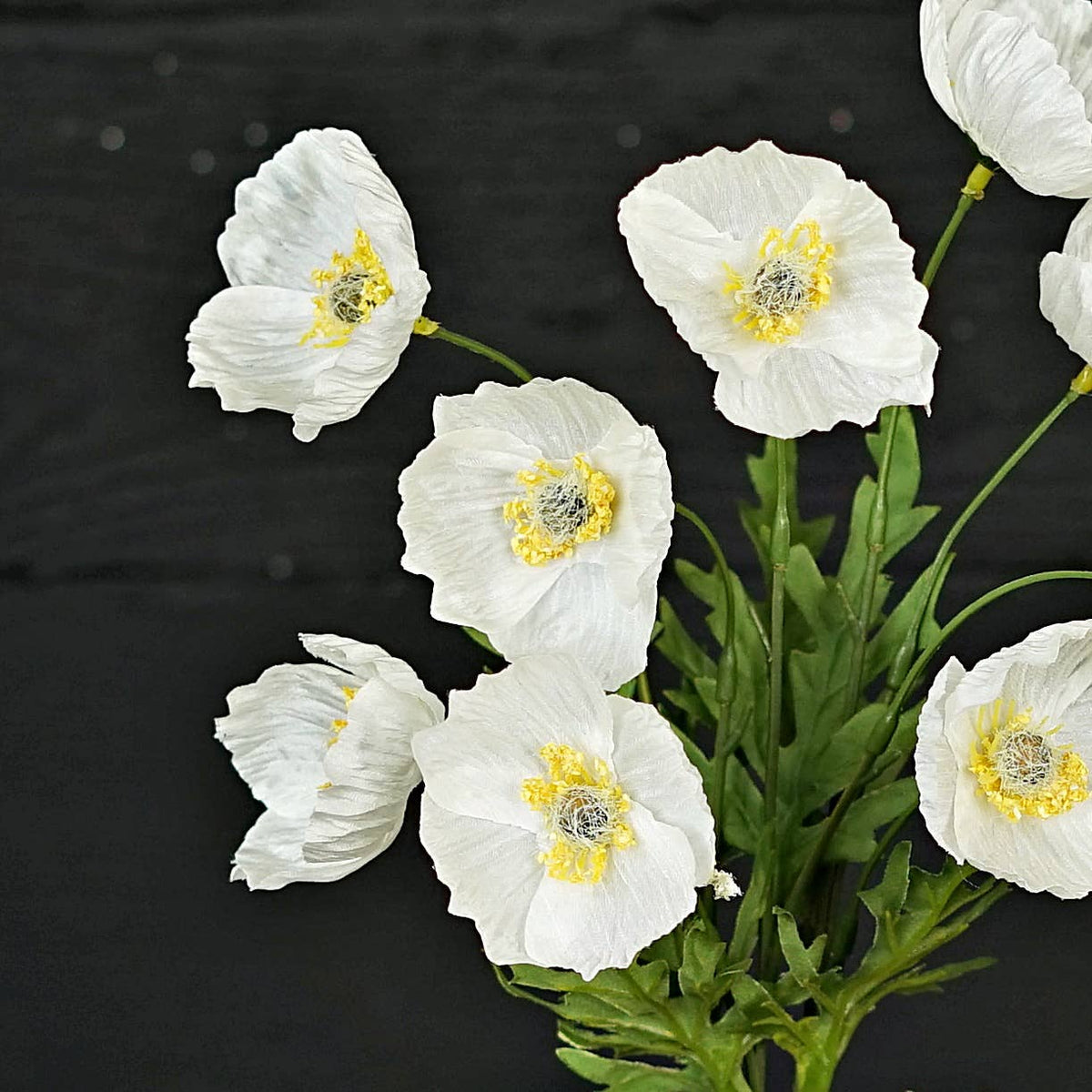 35355- 16inL Wrinkle Poppy Bush-Cream-