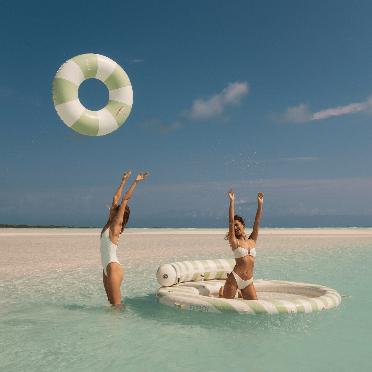 Sage Vintage Stripe Tube Float