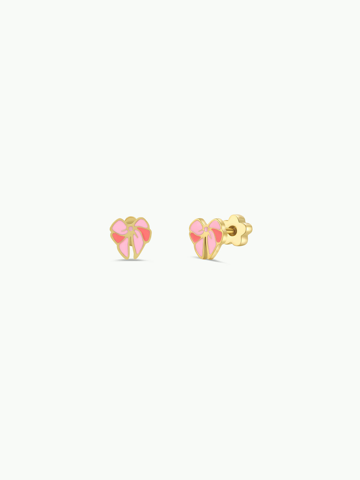 Bow Enamel Flat Back Kids Earrings